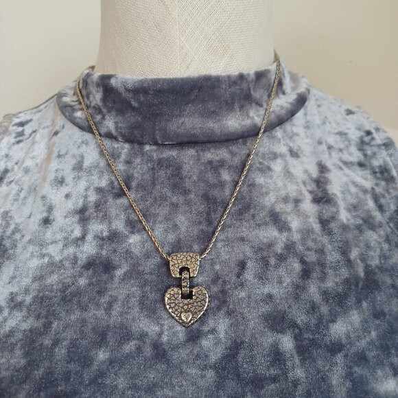 Brighton Silver Heart Necklace Pendant with Chain Cafe Au Lait - Picture 10 of 11